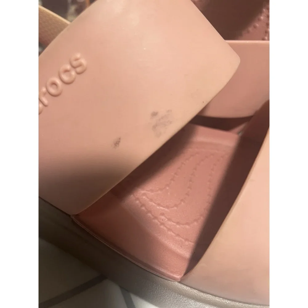 Crocs Brooklyn Low Wedge Platform Sandals Pink Women Size 7 Adjustable - Picture 12 of 12